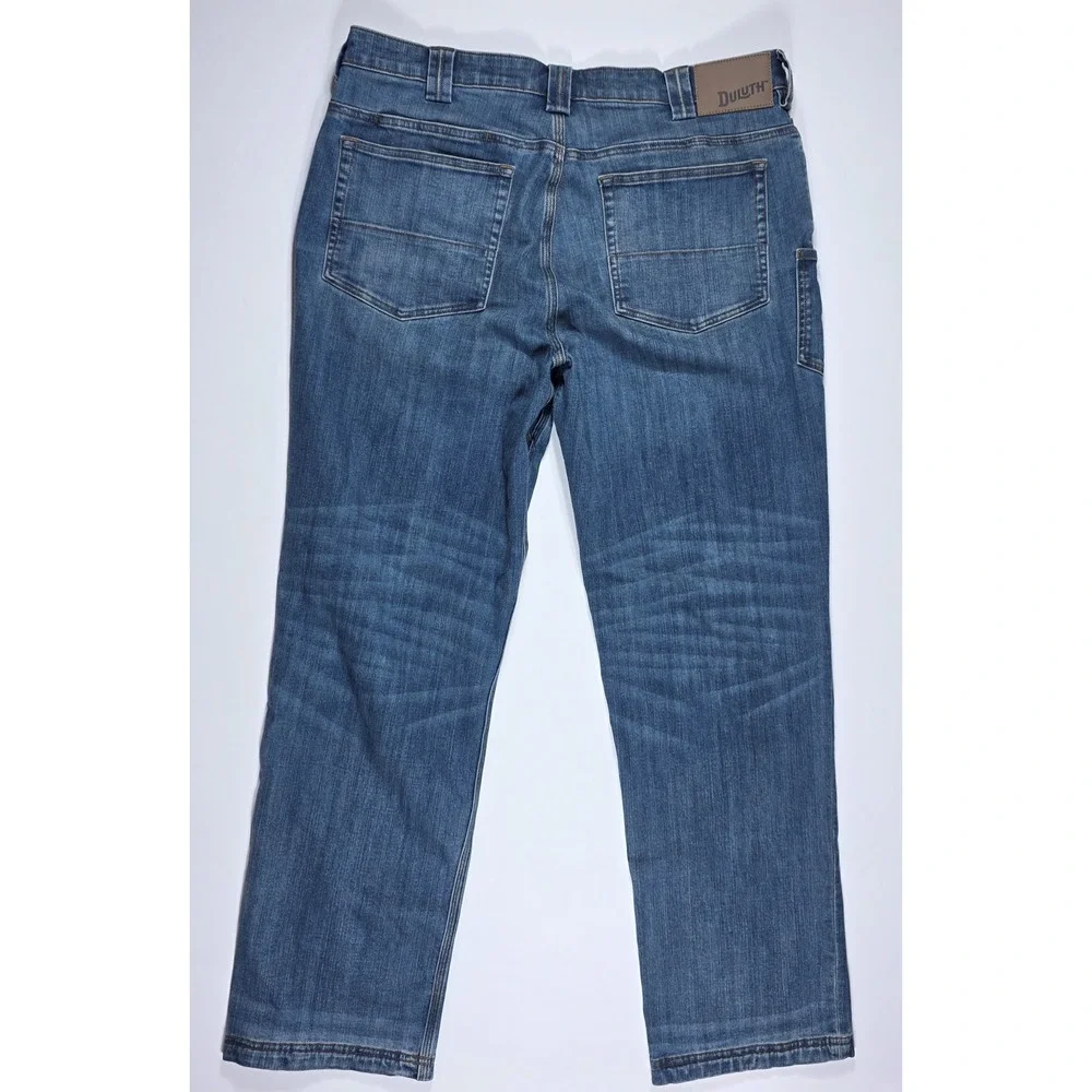 Duluth Trading Co Ballroom Double Flex Jeans Mens 36x32 Relaxed Fit Blue Denim